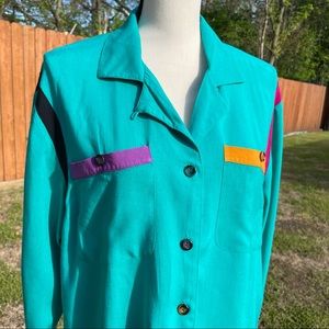 Retro Josephine Color Block Blouse